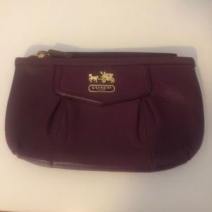COACH Madison Leather Wristlet Plum/Purple